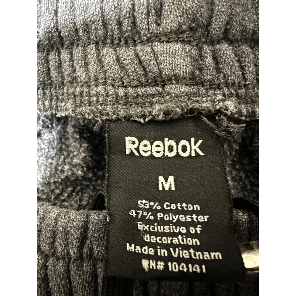 Reebok Mens M Sweatpants Gray Elastic Waist Pockets Casual Lounge